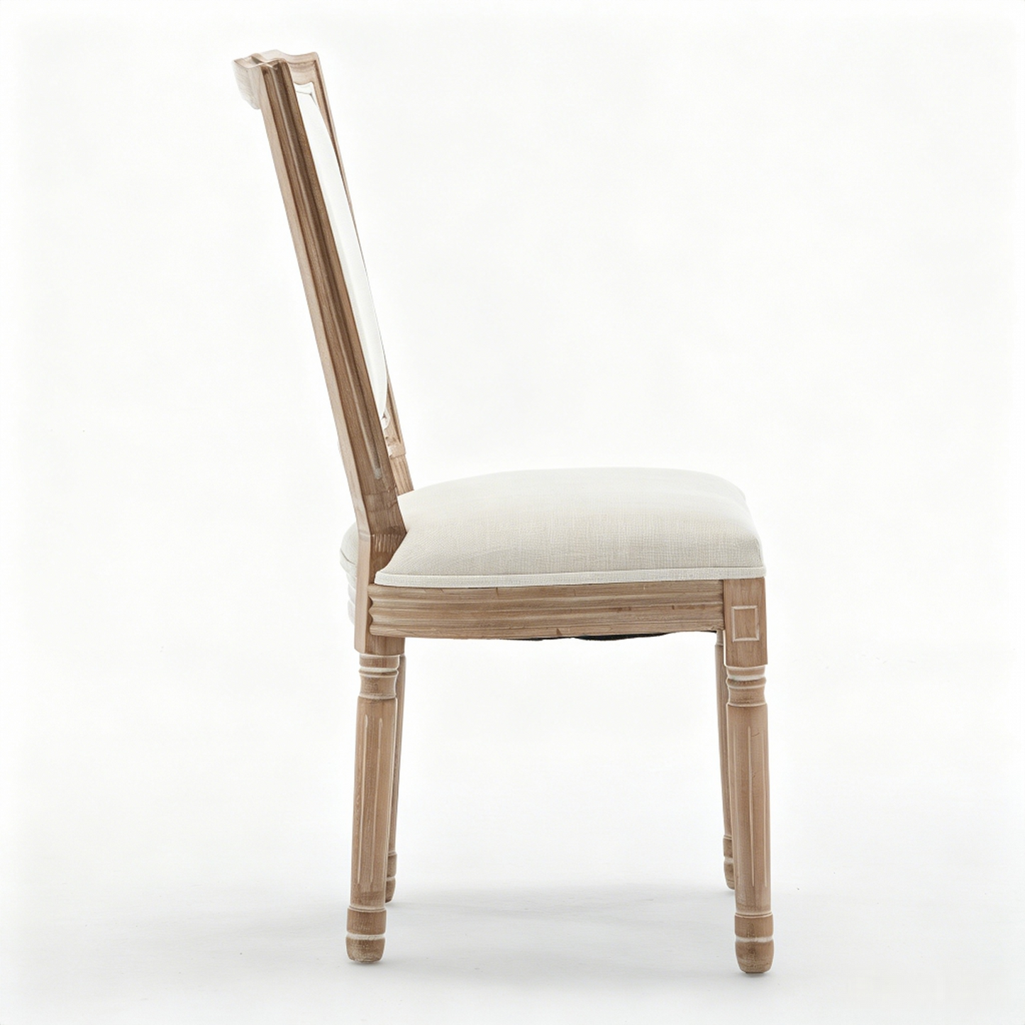 Farmhouse Dining Chairs - Solid Wood Frame with Cushioned Seat, Set of 2, Beige