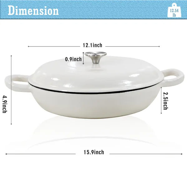 Enameled Cast Iron Dutch Oven, 3.8 Quart Oven Pot With Lid, Non Stick