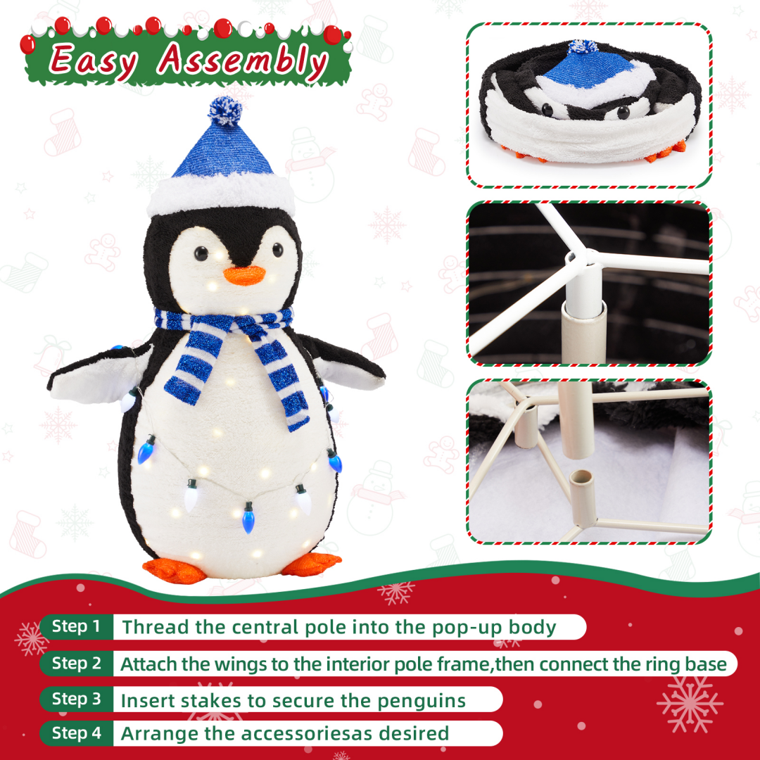 Illuminated Penguin Outdoor Decoration with LED Lights