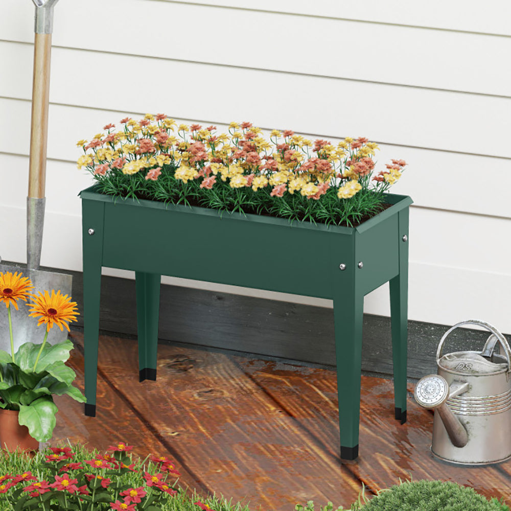 Elevated Metal Raised Garden Bed - Ergonomic 32" Height, Green