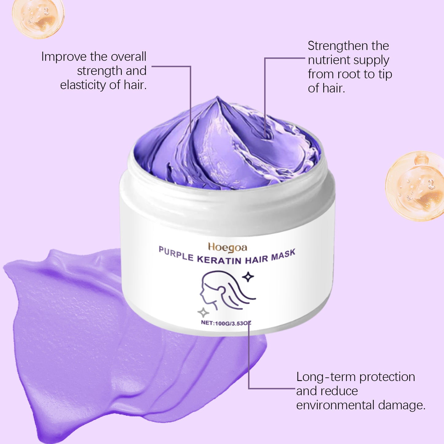 Keratin Purple Hair Mask for Color-Treated Dry and Frizzy Hair