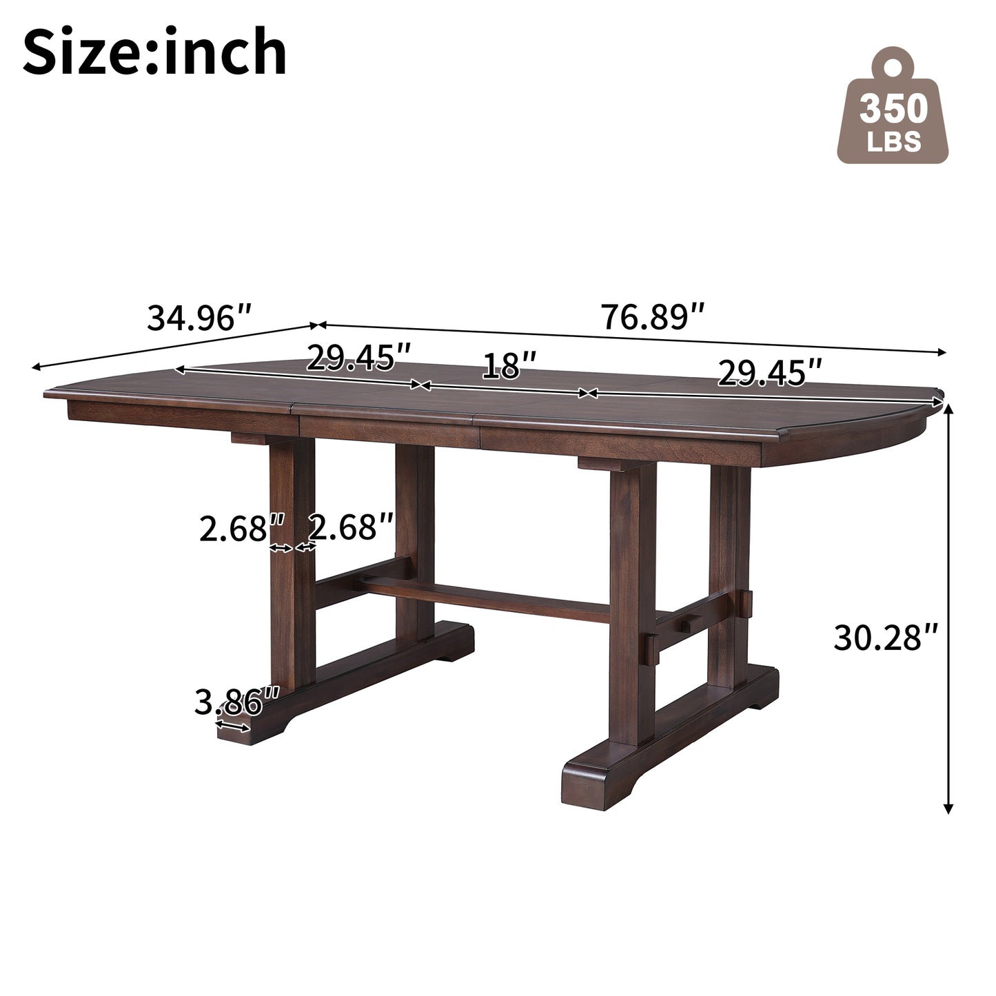 59 -77 Extendable Dining Table, Farmhouse Wooden Kitchen Table With