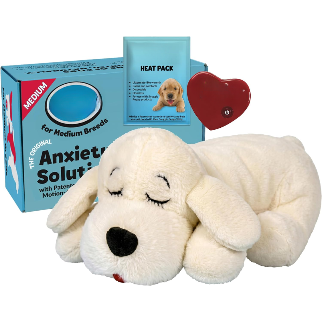 Heartbeat Dog Toy for Puppies with Heat Pack & Real Feel Heartbeat - Calming Sleep Aid & Crate Training Comfort