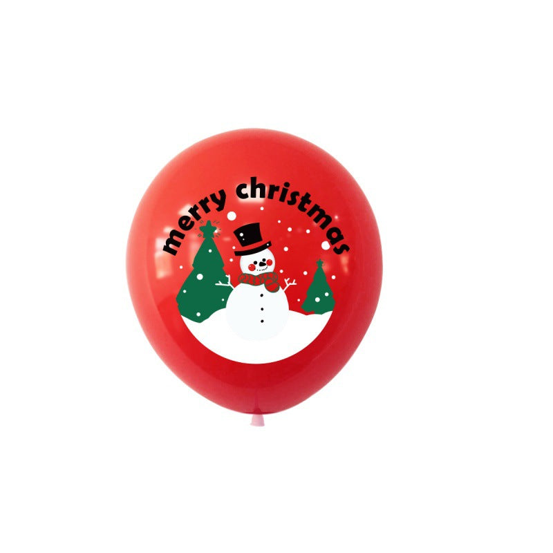 Christmas Latex Balloon Elk Santa Decoration Set - 12 Inch Holiday Party Balloons