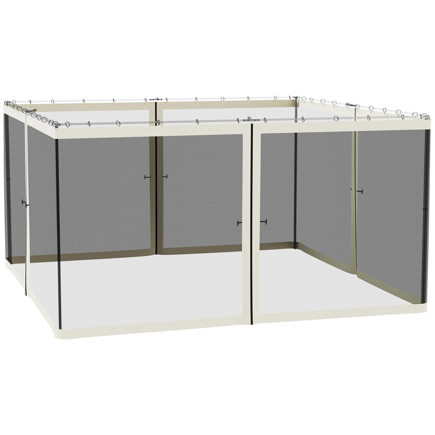 13x13 Gazebo Mosquito Netting Screen - High-Quality Polyester, Black