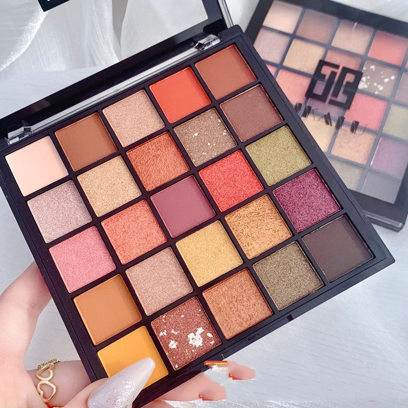 25-Color Eyeshadow Palette with Glitter Pearlescent Sequins - Long-Lasting Makeup