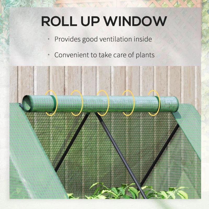 Galvanized Raised Garden Bed with Greenhouse Cover - 4ft x 3ft x 3ft, Patio Herb & Vegetable Grower