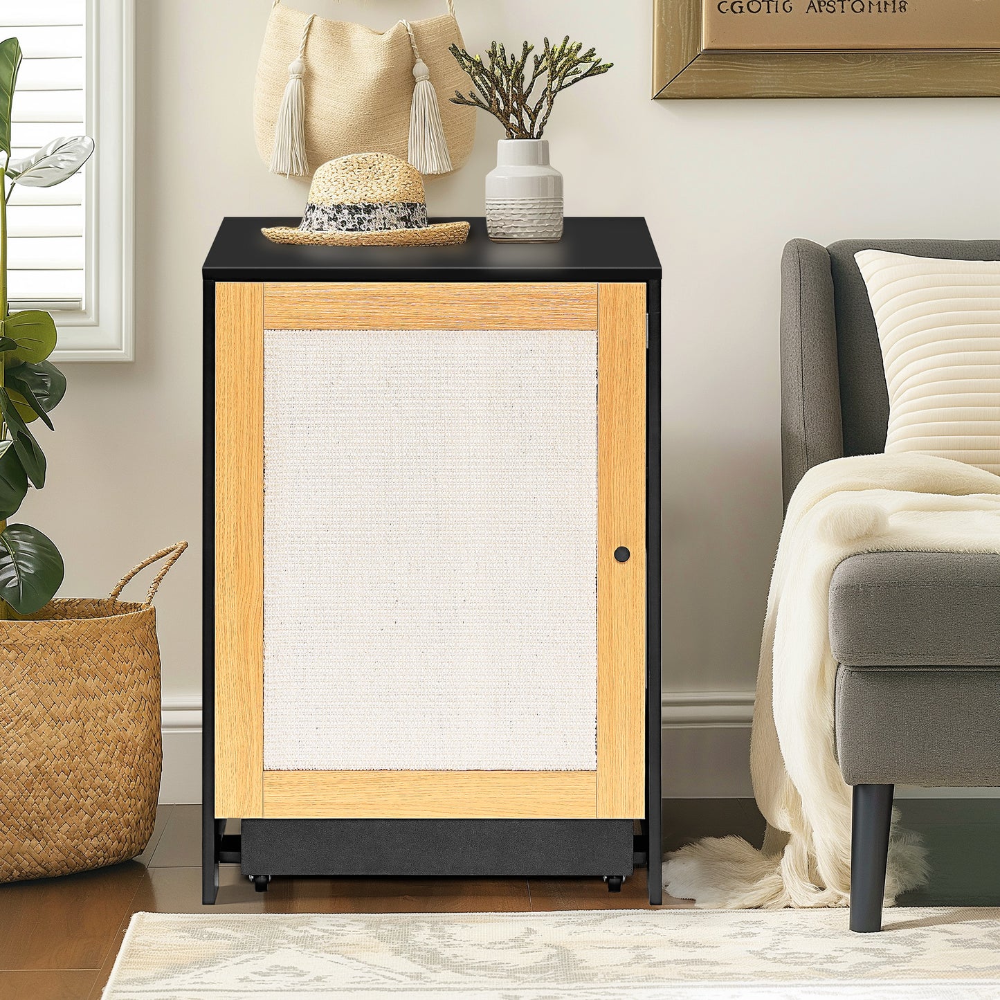 Cat Litter Box Enclosure, Hidden Washroom, Kitty End Table, Cabinet