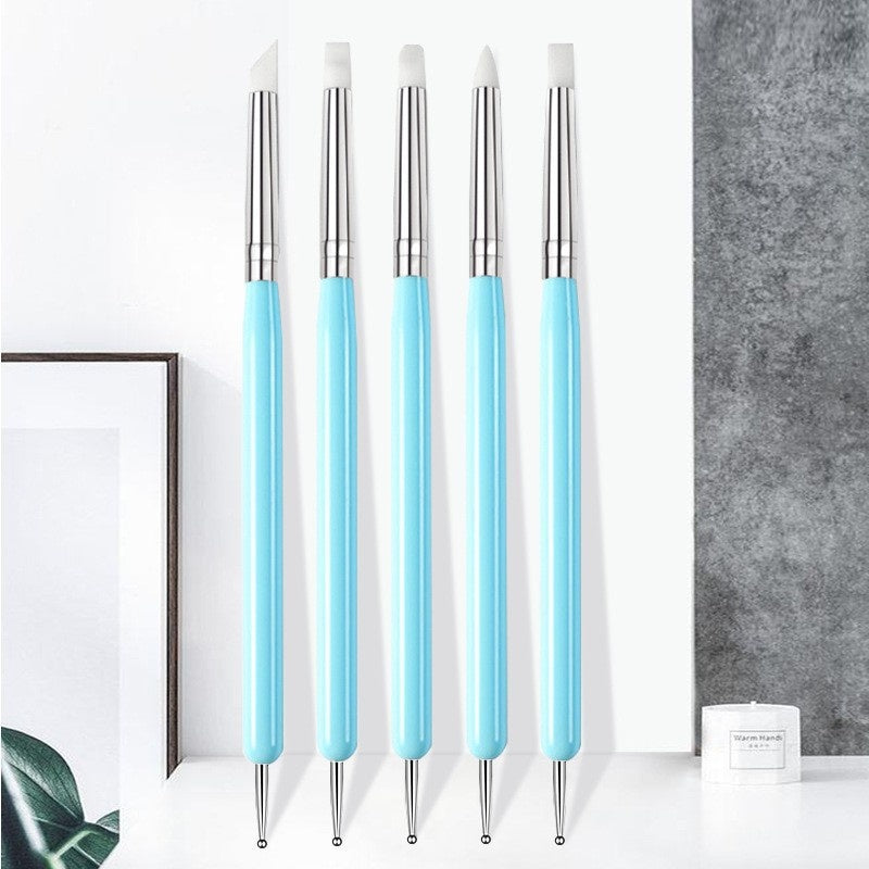 Manicure Nail Drill Pen Set - Double Point Electric Nail Art Tool in Blue