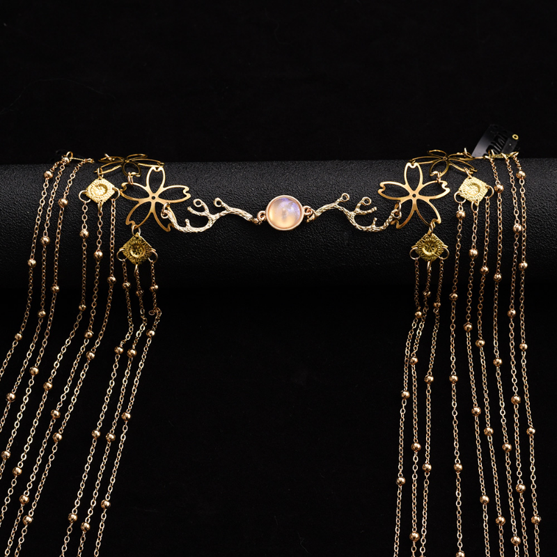 Vintage Tassel Headband with Rhombus Design for Women - Gold Accessory