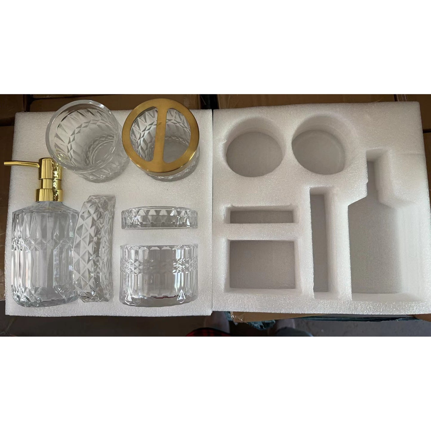 Luxury Glass Dispenser Set for Bathroom Lotion & Hand Soap