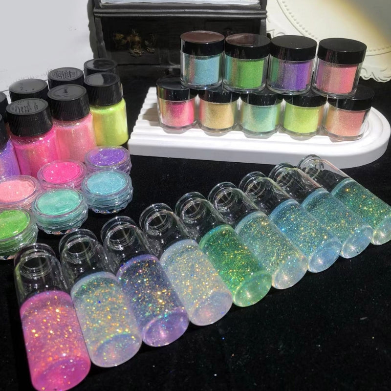 Diamond Stone Powder Nail Art Kit - 9 Color Glitter Set