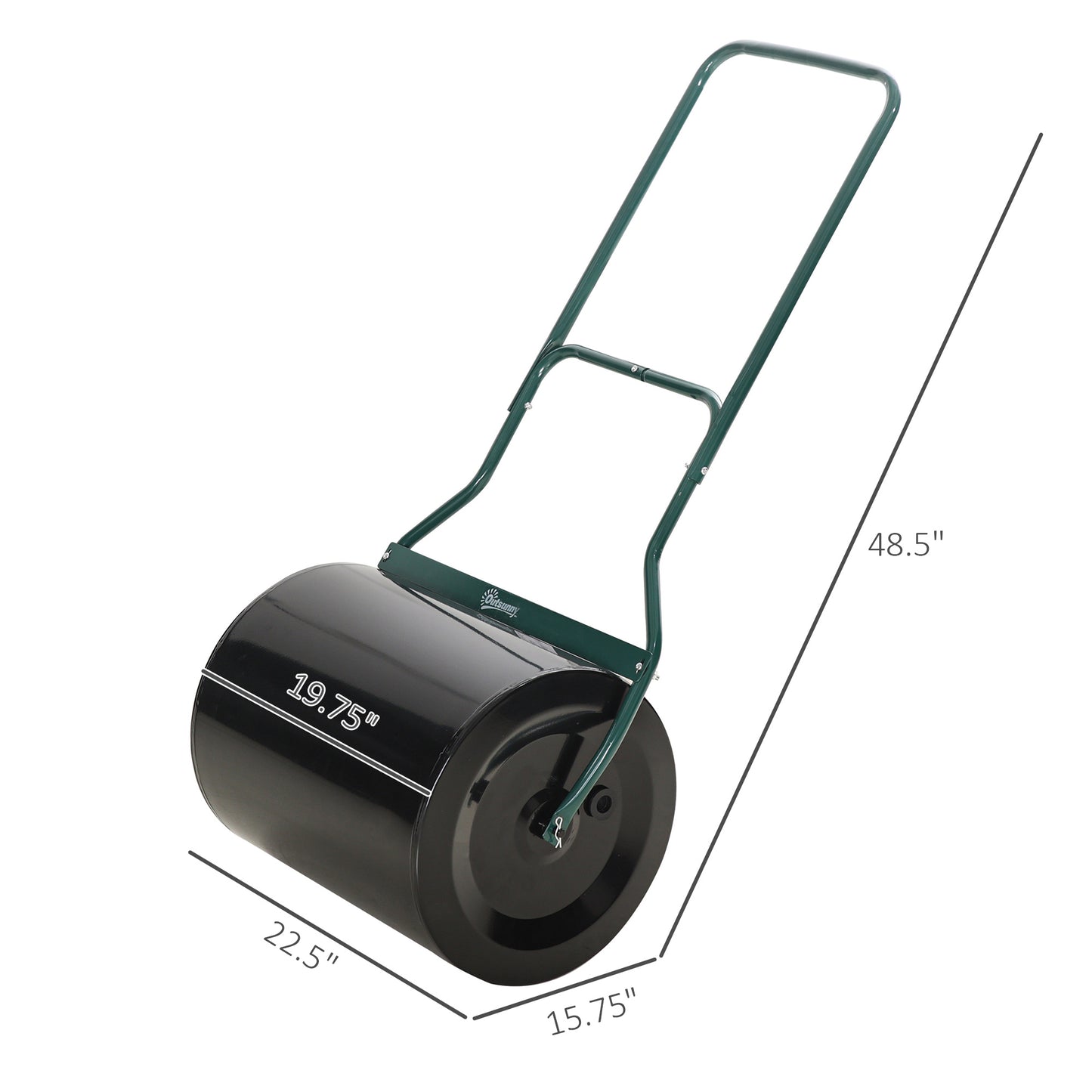 20-Inch Push Lawn Roller with 16 Gallon Water/Sand Fill for Flattening Sod