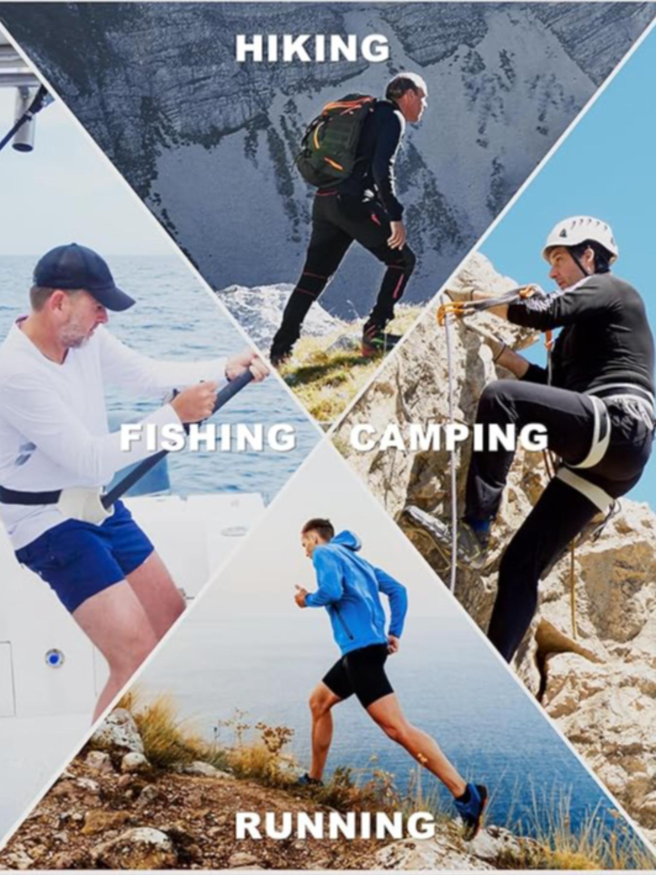 Men's Long Sleeve Fishing Hoodie with Face Mask - Sun Protection