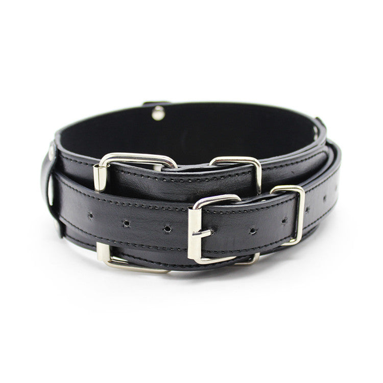 Leather Bondage Strap for Adult Wellness - Simple Black Leather Restraint
