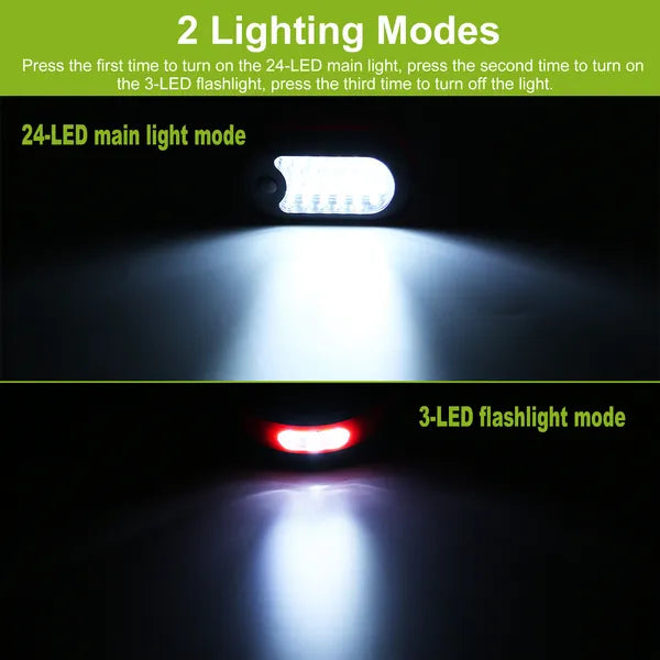 Portable Work Light 27 LEDs Magnetic Hang Lantern with Hook for Camping Hiking Emergency