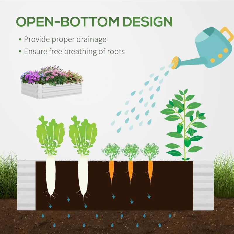 Galvanized Raised Garden Bed with Greenhouse Cover - 4ft x 3ft x 3ft, Patio Herb & Vegetable Grower