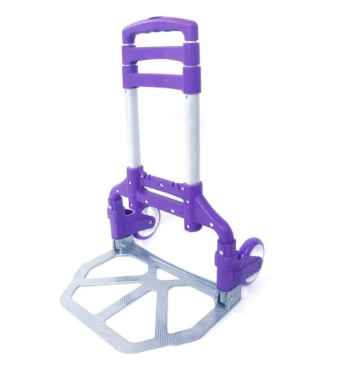 Portable Foldable Telescopic Luggage Cart with Max 165 lbs Capacity - Purple