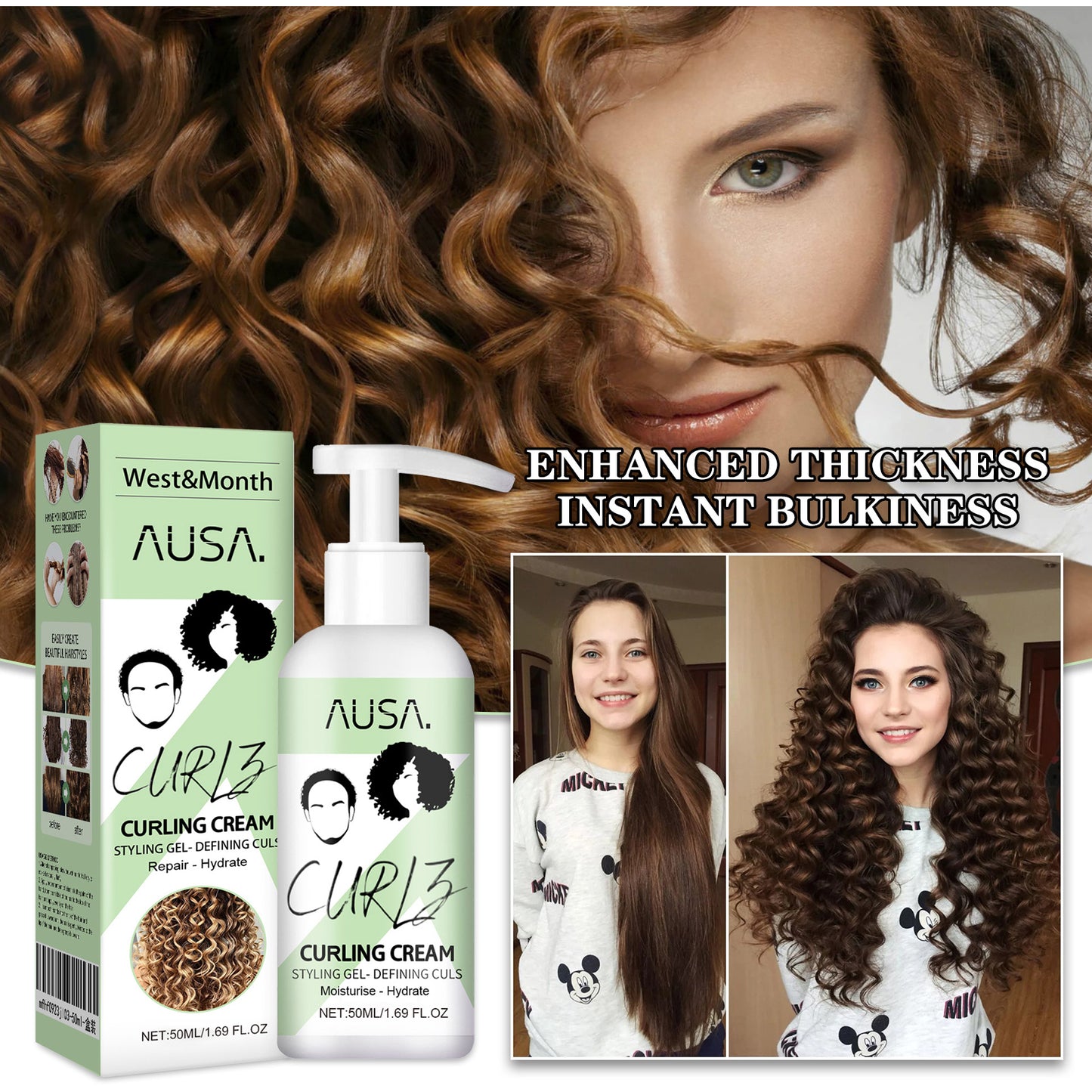 Curl Bouncer Moisturizing Hair Cream - Argan Oil Frizz Control & Definition
