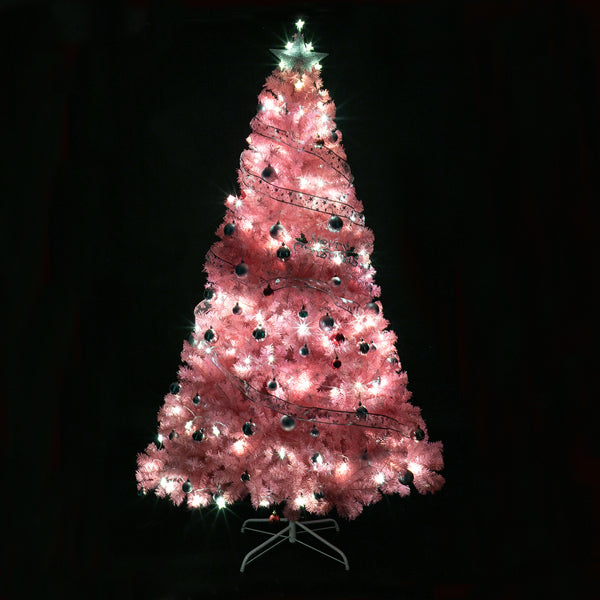 6ft Pink PVC Christmas Tree - Lush Holiday Decoration