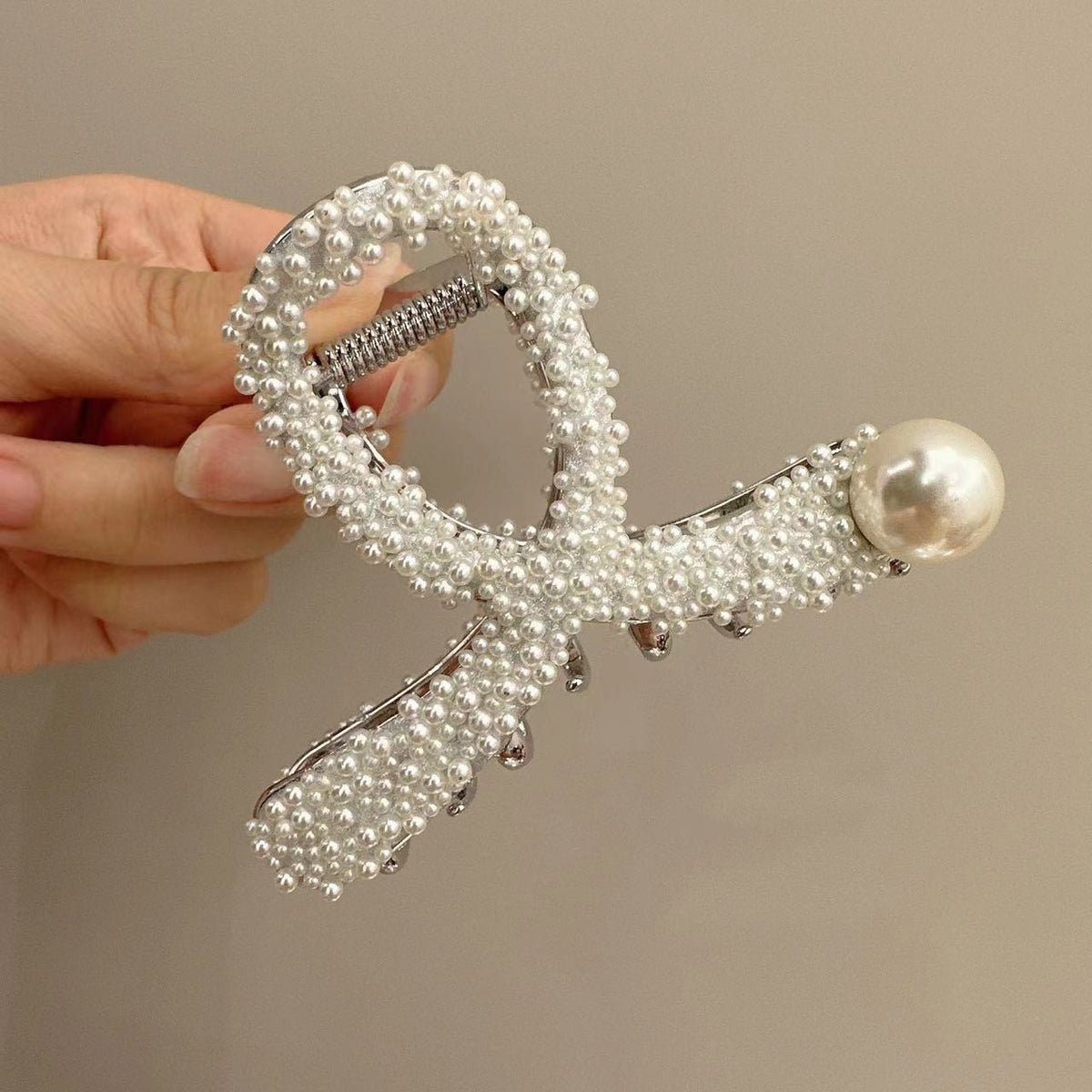 Pearl Grip Updo Barrettes - 8cm