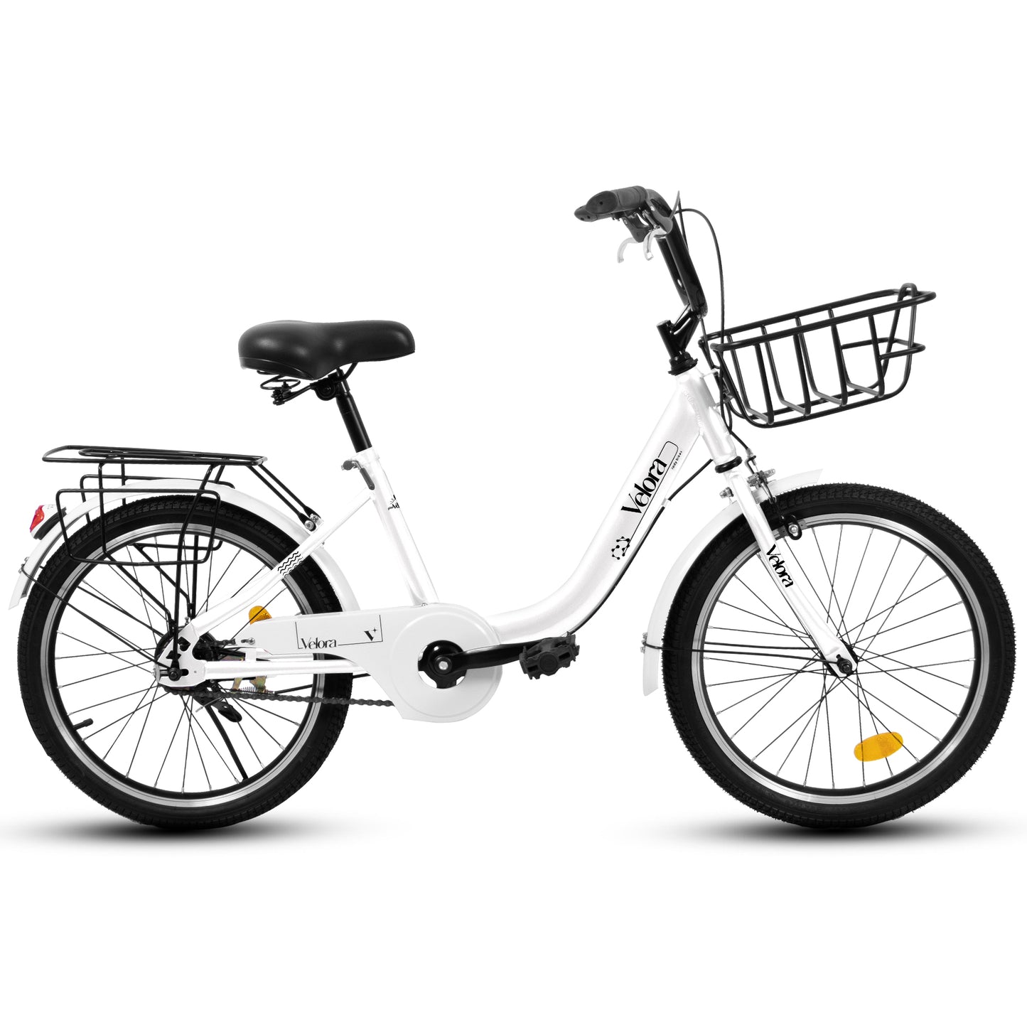 20 Inch Kids Bike for Boys & Girls - White, Lightweight Steel Frame
