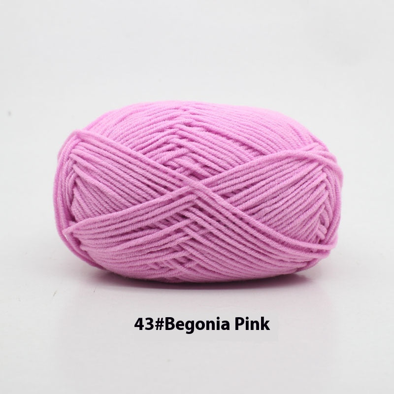 Four-Strand Milk Cotton Crochet Yarn Balls for Craft Projects - Multiple Colors
