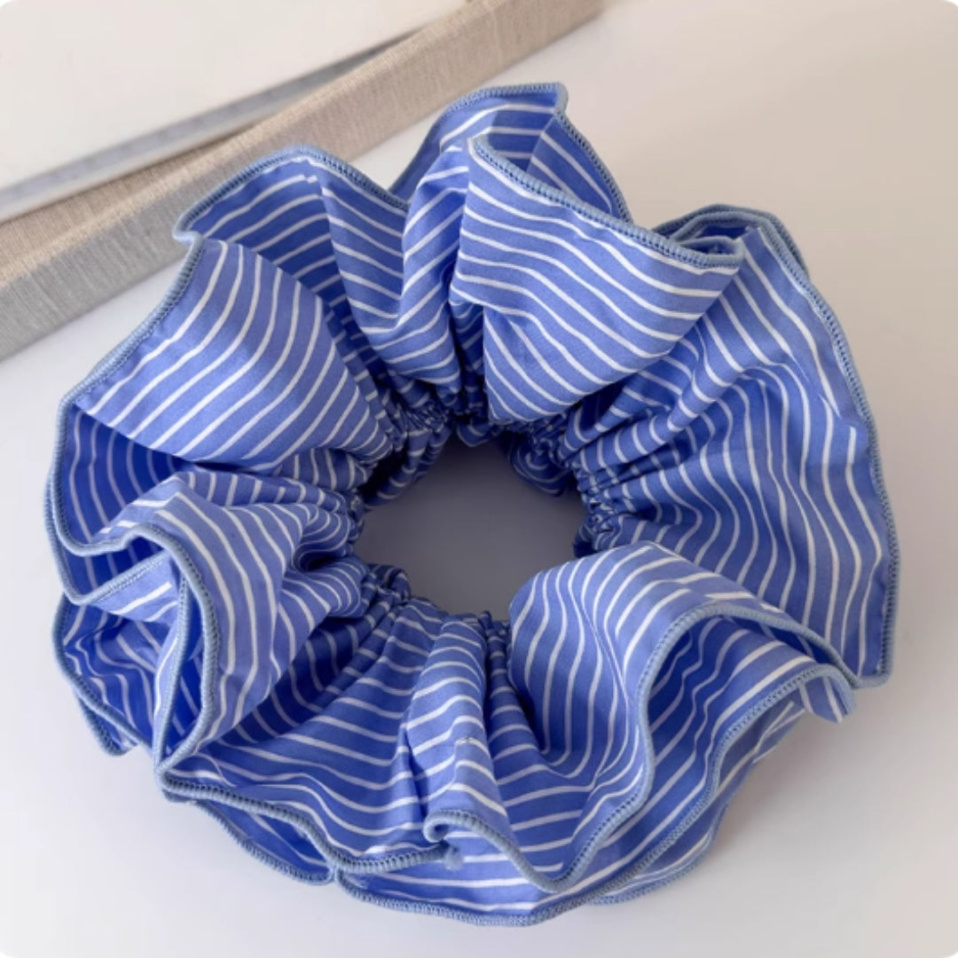 Striped Fabric Hairband Ball Head Accessory