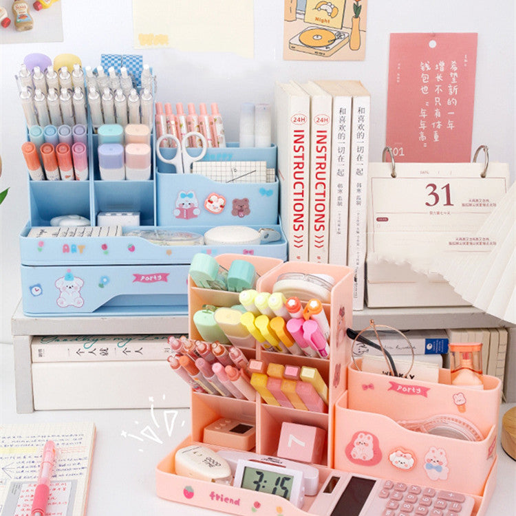 Multifunctional Pen Holder with Storage Box - Home Organization