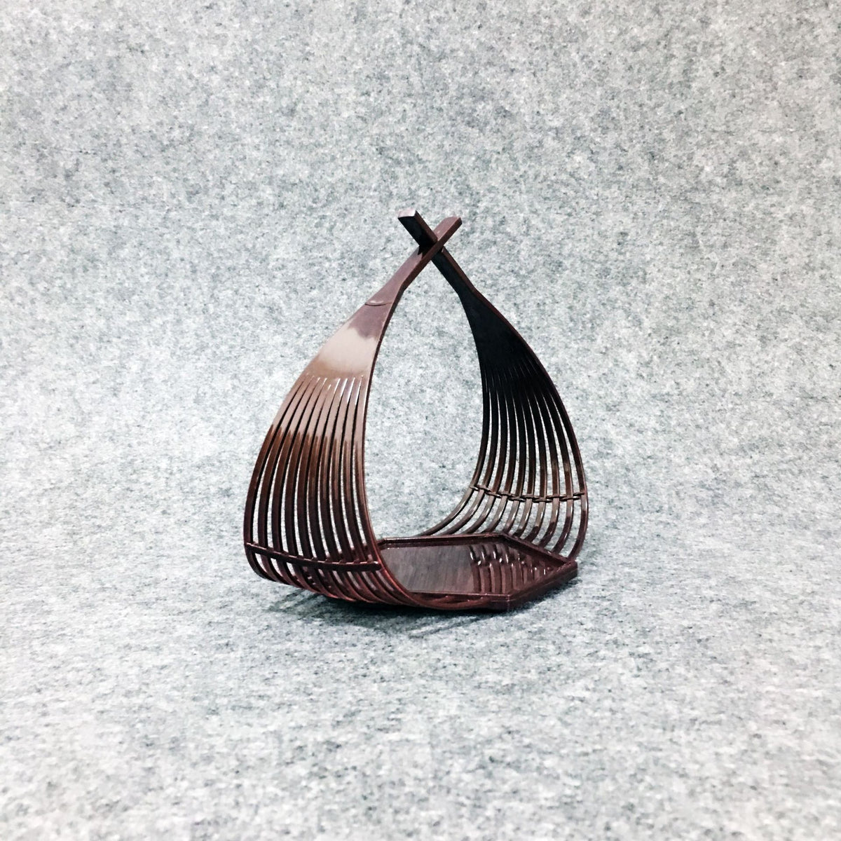 Hexagonal Japanese Style Fried Basket Tableware - Dark Red, Small