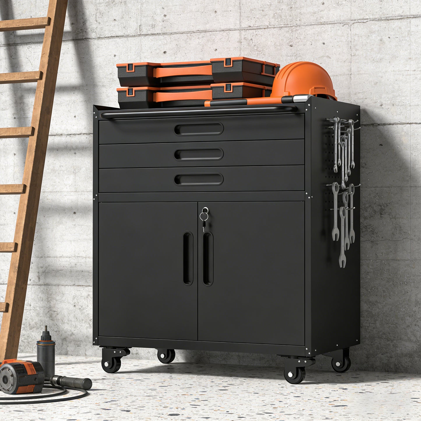 34.3 Rolling Metal Tool Cabinet - Heavy Duty Garage Storage With