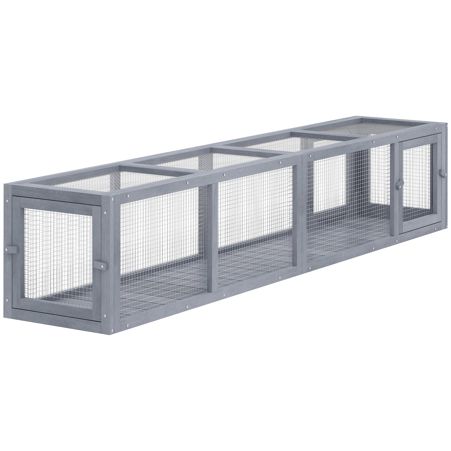 Wooden Cat Run with Weather Protection - Extendable Outdoor Cat Shelter, 79 Inch
