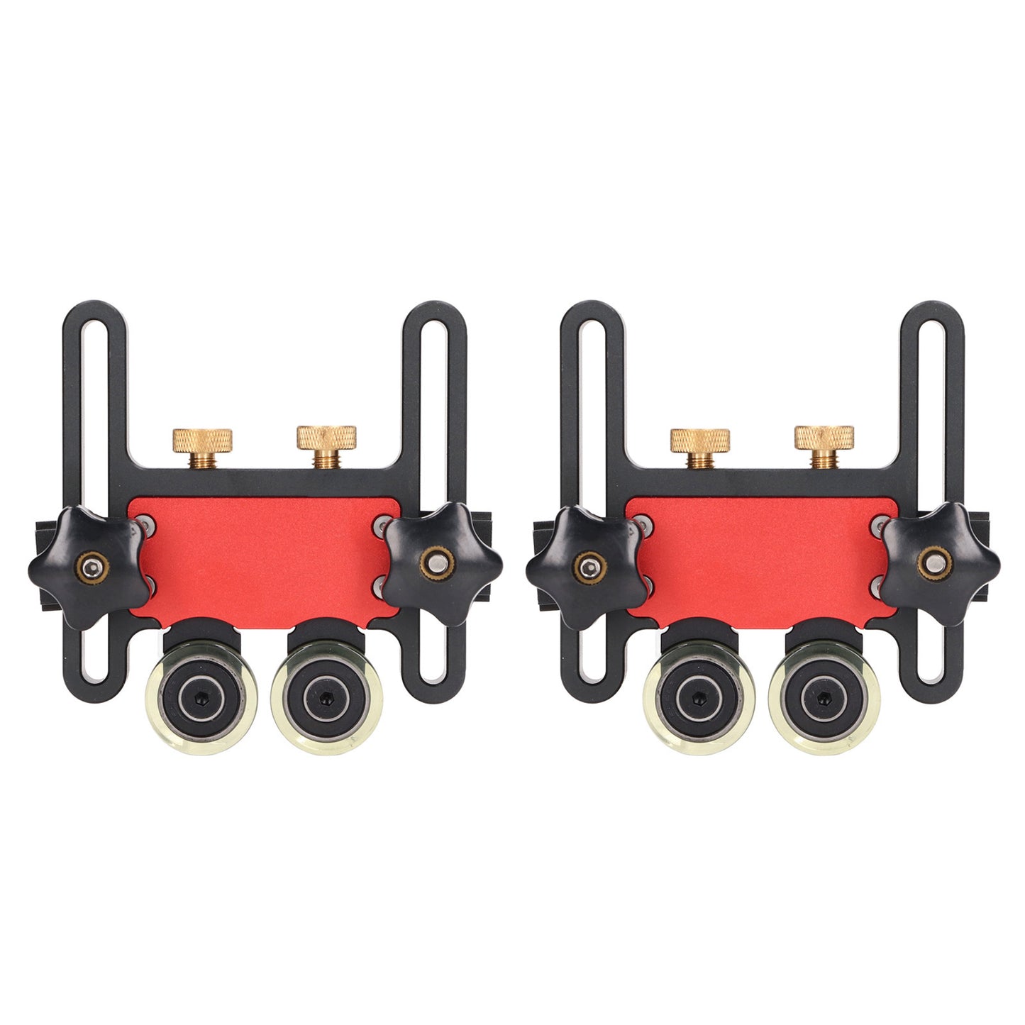 2Pcs Table Saw Feeder Aluminum Alloy 5mm Stroke Double Wheel Bearing