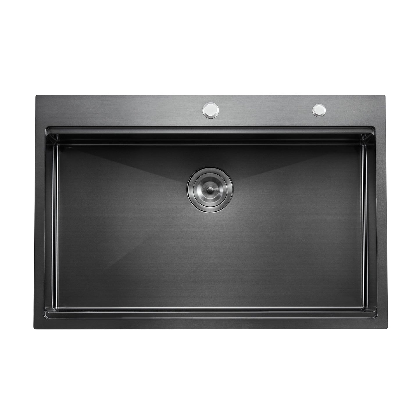33-Inch Drop-In Kitchen Sink - Single Bowl Stainless Steel Black