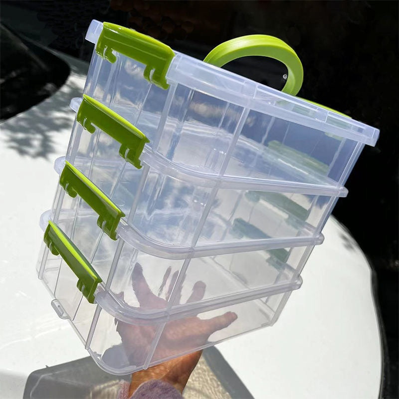 Portable Divided Drawer Storage Organizer for Household Use - White & Green