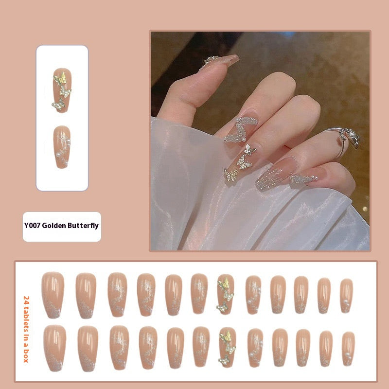 Women's Nail Art Kit with Detachable Color Variants - Spicy White Armor Design