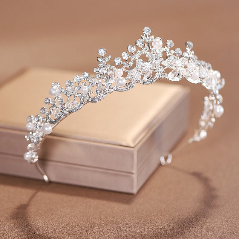 Elegant Handmade Crown Bridal Hair Accessory for Weddings - Silver