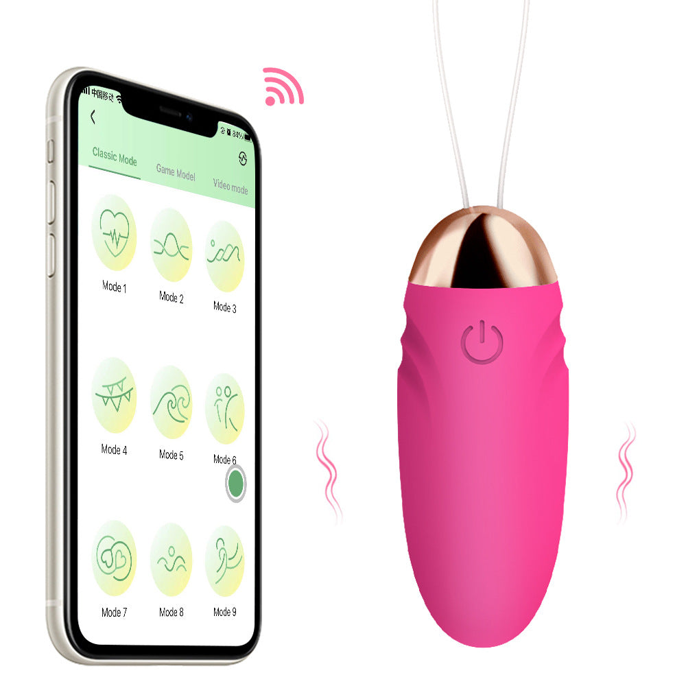 Silicone Remote Control Love Egg Vibrator with App & USB Charging