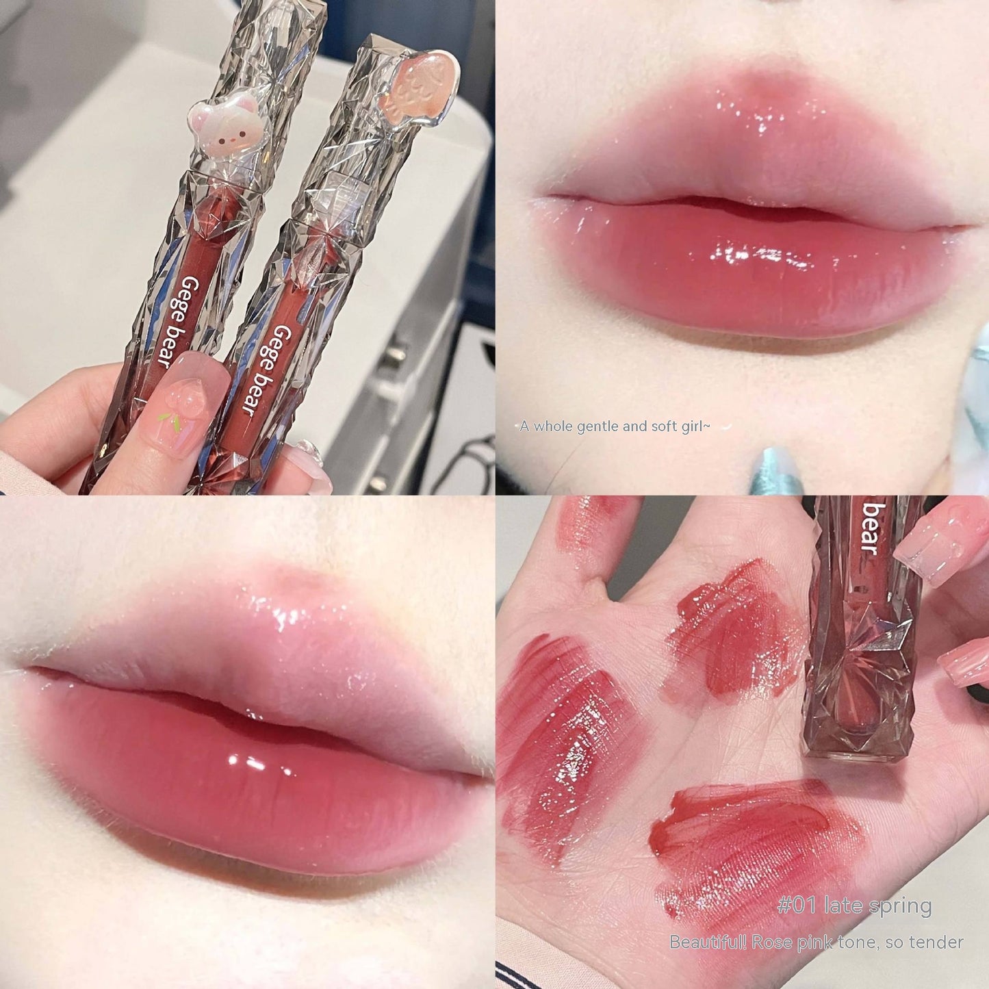 Crystal Lip Lacquer - Transparent Diamond Light Mirror Lip Gloss