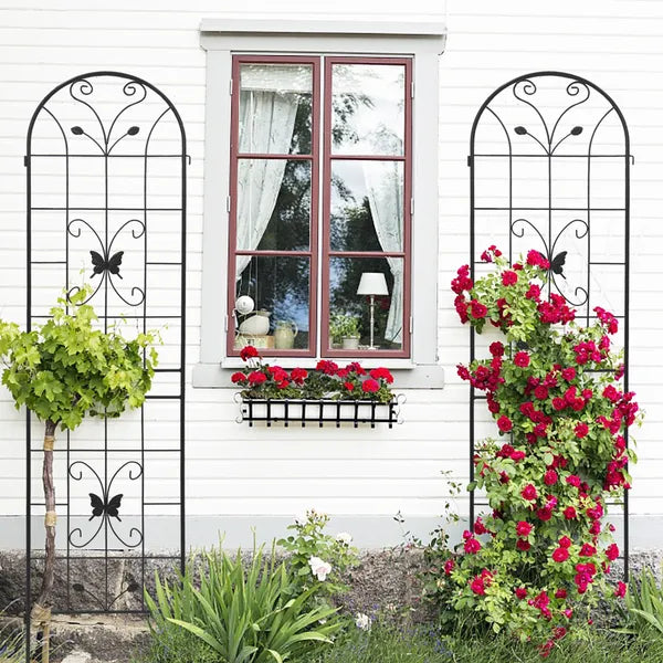 Metal Garden Trellis - 86.7" x 19.7" Rustproof Support for Climbing Plants