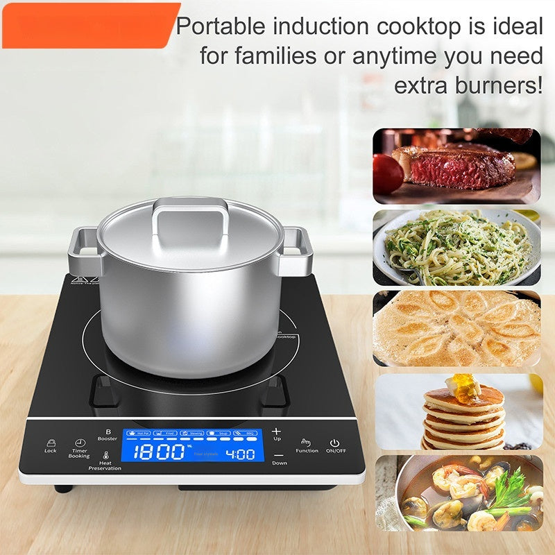 Portable Induction Cooker 2000W Black 110V-220V Multi-Function Kitchen Appliance