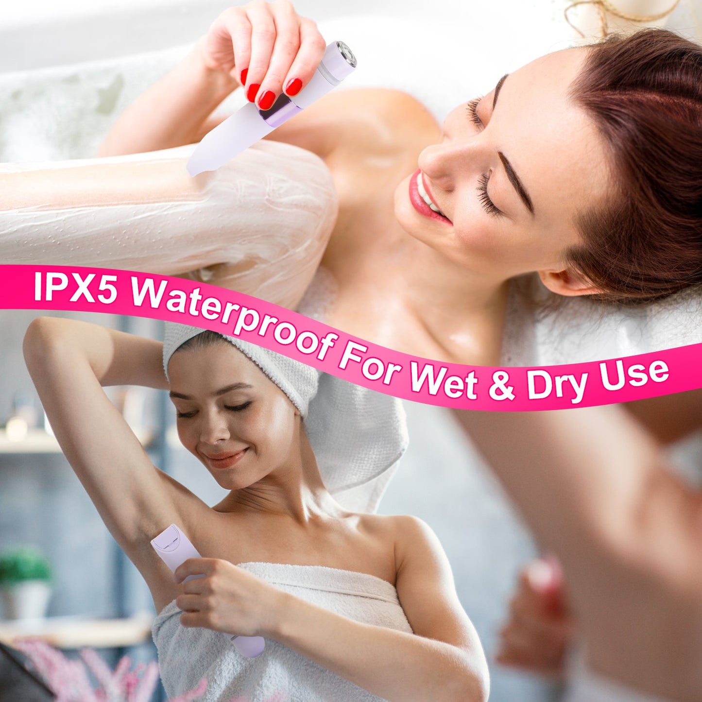 2-in-1 Cordless Bikini Trimmer for Women - Rechargeable Body Hair Shaver