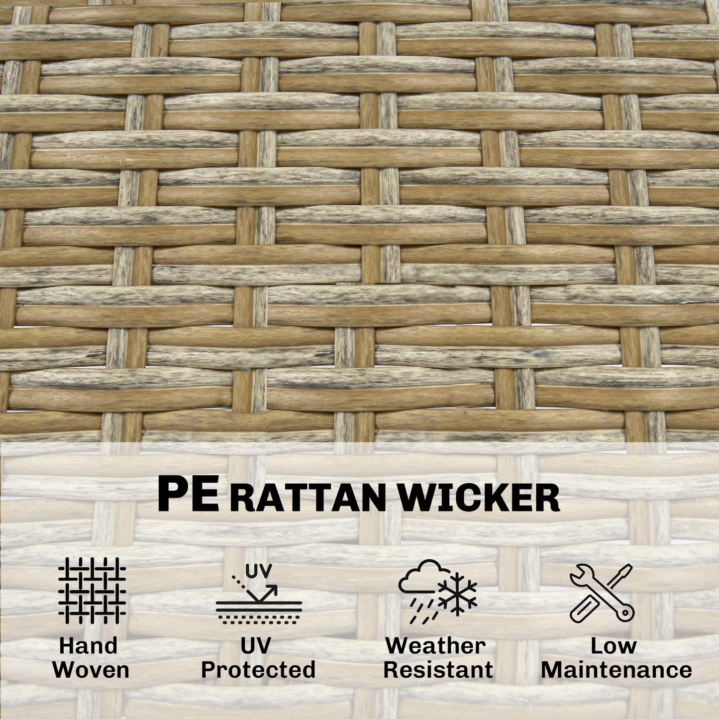 Outdoor Bar Set with Acacia Wood Table & 4 Chairs - Brown