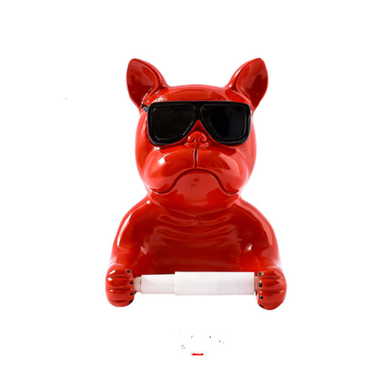 Animal Tissue Box Holder Wall Hanging Resin Figurine for Bathroom Decor