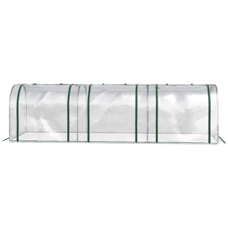 Portable Greenhouse Tunnel with 3 Zippered Doors - WaterUV PVC Cover