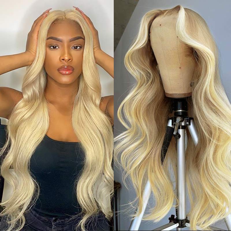 Honey Blonde 613 Body Wave 13x4 Lace Front Human Hair Wig
