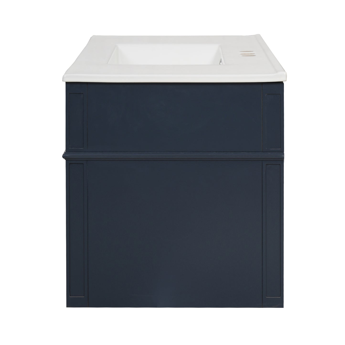 36-Inch Wall Mounted Bathroom Vanity with Ceramic Sink - Blue