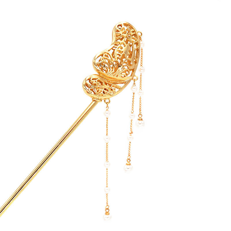 Retro Butterfly Fringed Hairpin - Antique Style Hair Accessories for Daily Wear
