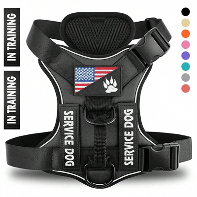 Reflective Breathable Polyester Dog Harness - Adjustable & Durable Pet Strap