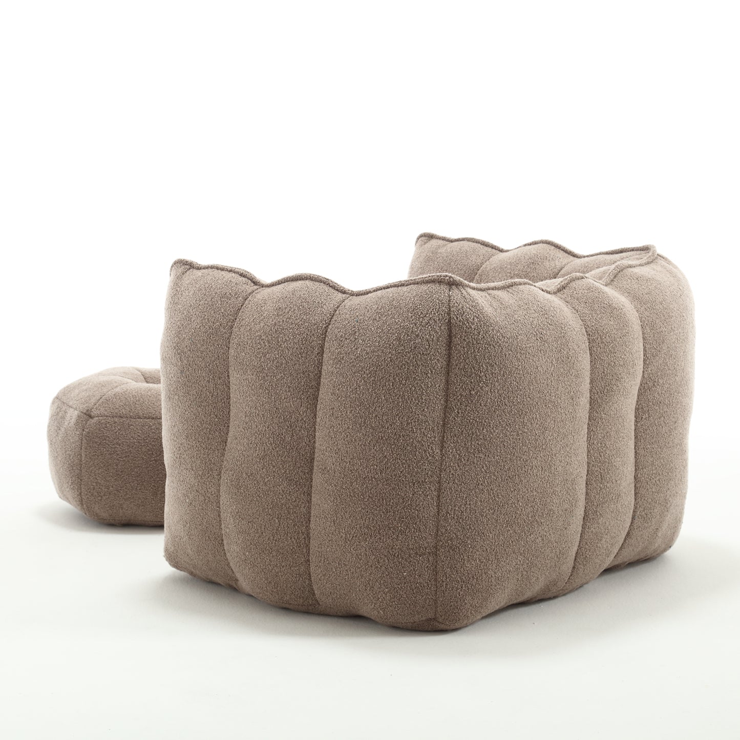 Coffee Soft Bean Bag Chair with Foam Filling - Comfortable Lazy Sofa